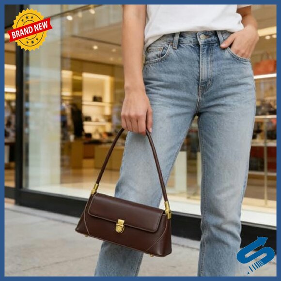 Vintage PU Leather Shoulder Bag Mini Purse Crossbody Zipper Compartment - Picture 5 of 8